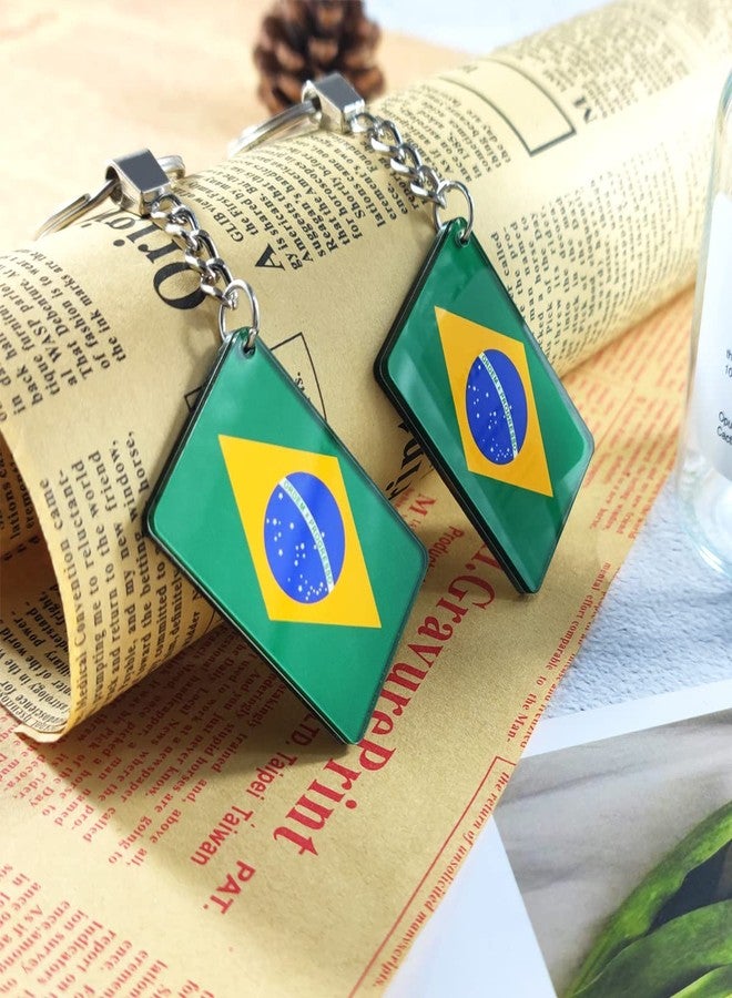 QQSD Brazil Flag Keychain Brazilian Key Ring, 2 Pack - Image 4